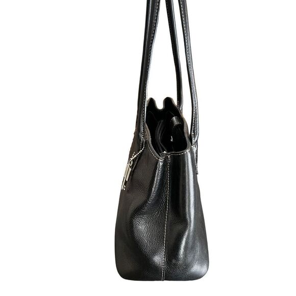 FOSSIL Black Leather Shoulder Purse Handbag - Picture 8 of 13